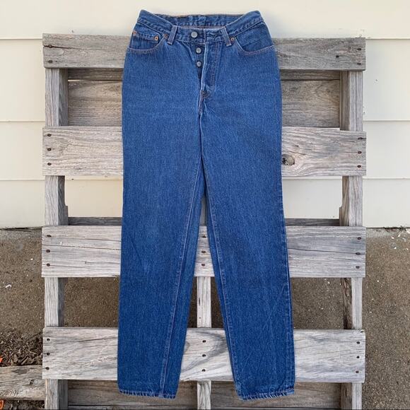 Vintage 80s Ladies Levi’s 501 button fly original fit straight leg jeans Size 9 - Picture 2 of 8